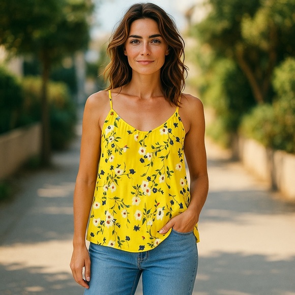 Forever 21 Tops - FOREVER 21 Floral Sexy tank low back scoop adjustable straps